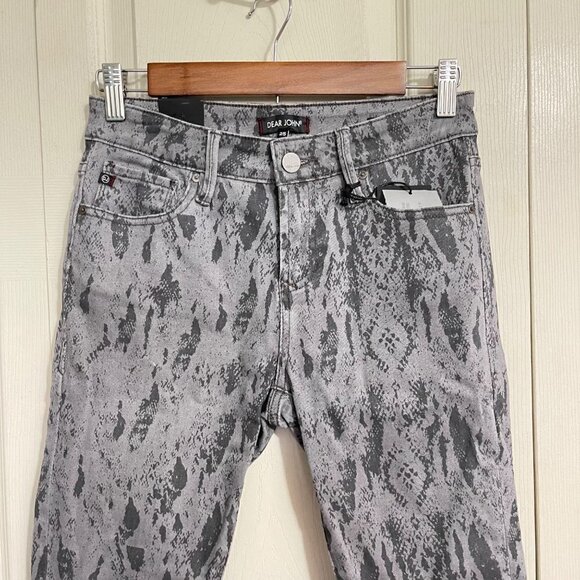 Dear John Women's NWT Gray Snake Print Giselle High Waisted Skinny Jeans Size 25 - Picture 7 of 9